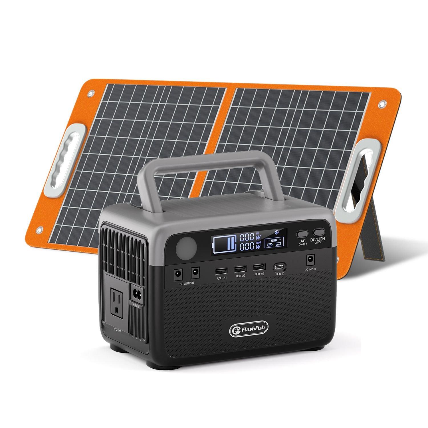 Flashfish 300W Power Station + 60W Solar Panel 230.4Wh LiFePO4 (Peak 600W)  Solar