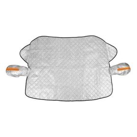 Car Windshield Snow Cover Winter Ice Frost Snow Protector Sunshade (Color: Silver & Orange, Type: Auto Supplies)
